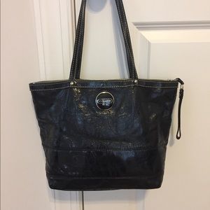 Black leather Coach purse